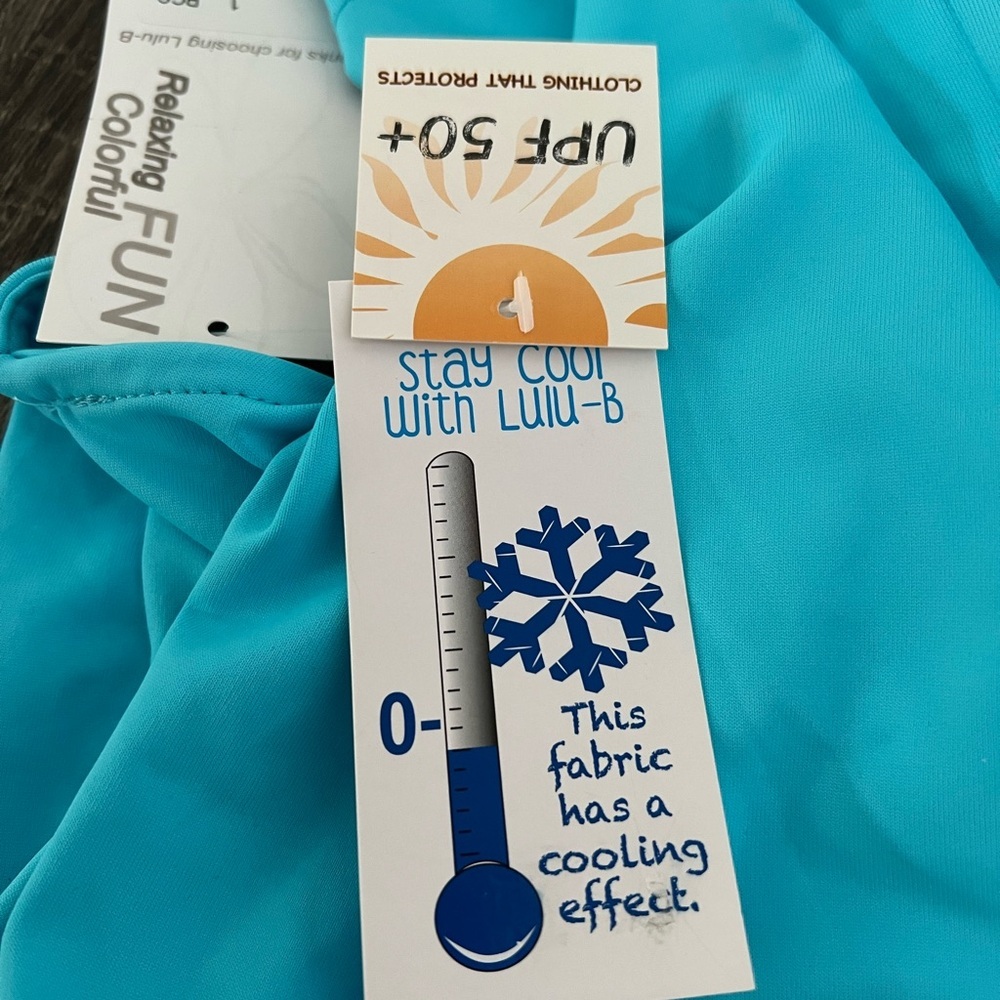 Lulu-B Cooling Tank Top UPF 50 Plus Bright Aqua Blue NWT Size Small new w/ tags​ - Picture 8 of 11